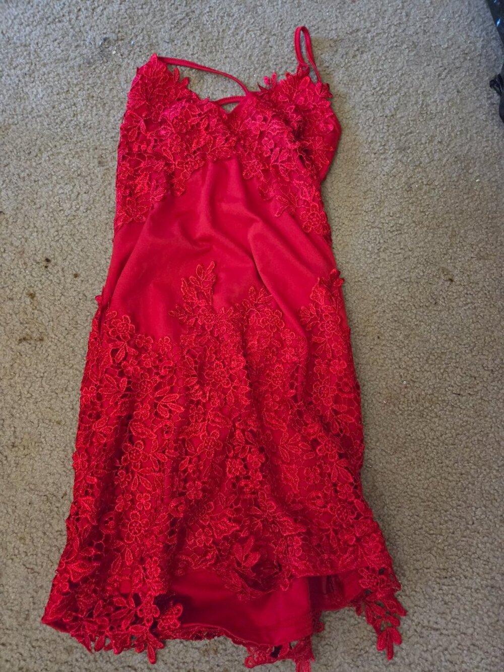Sleeve Short Red Dress